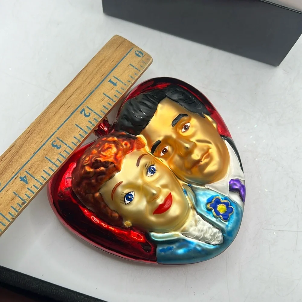 Christopher Radko I Love Lucy Ornament Collectible Heart Ricky Vintage Glass